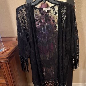 Black sheer kimono